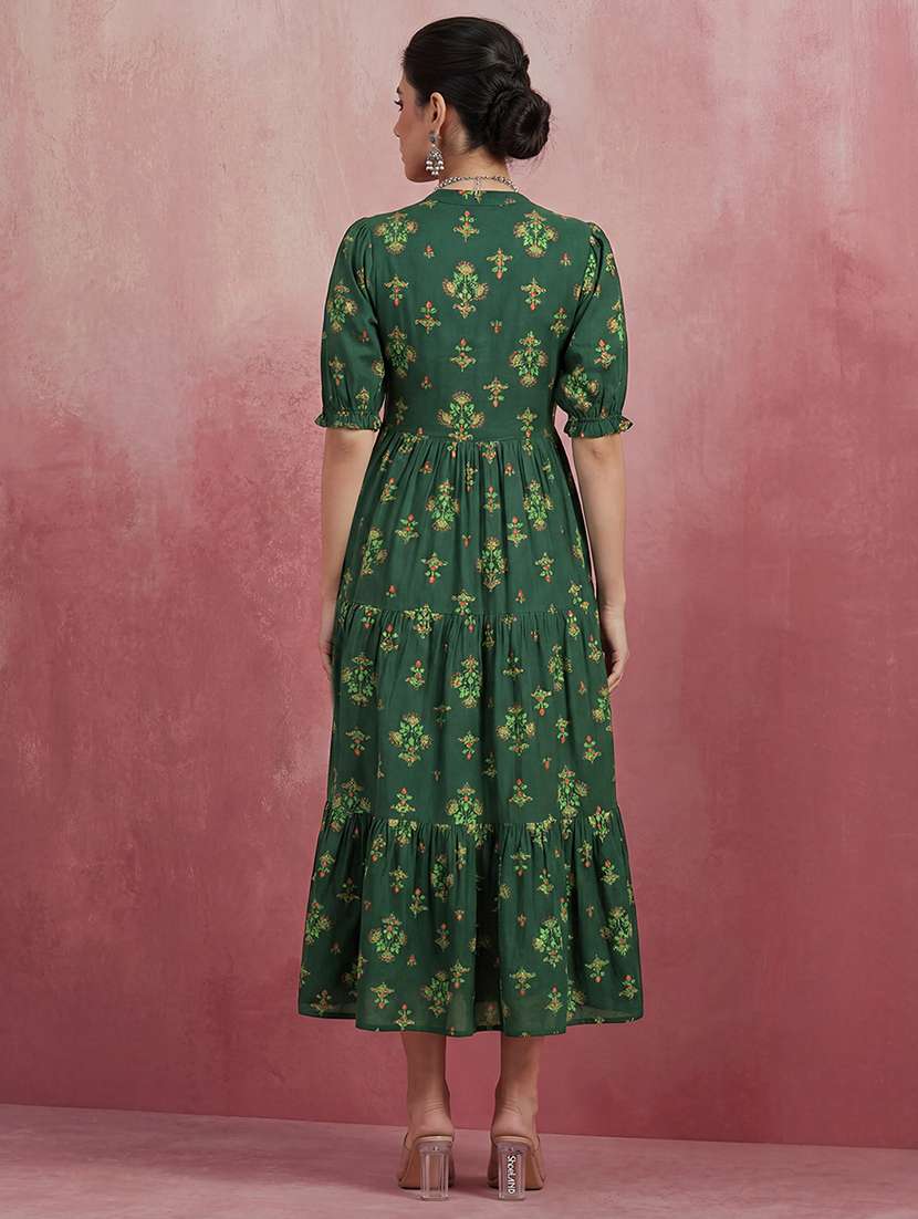 women floral puff sleeve sleeve ethnic dress - 22310523 -  Standard Image - 2