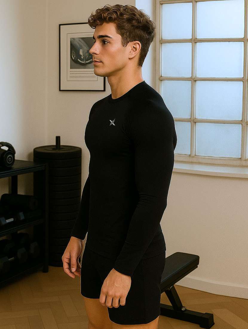 men solid long sleeve dry fit t-shirt - 22310681 -  Standard Image - 2