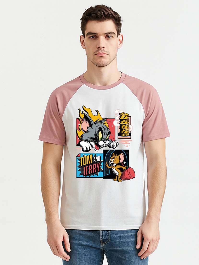 men color block raglan sleeve regular fit t-shirt