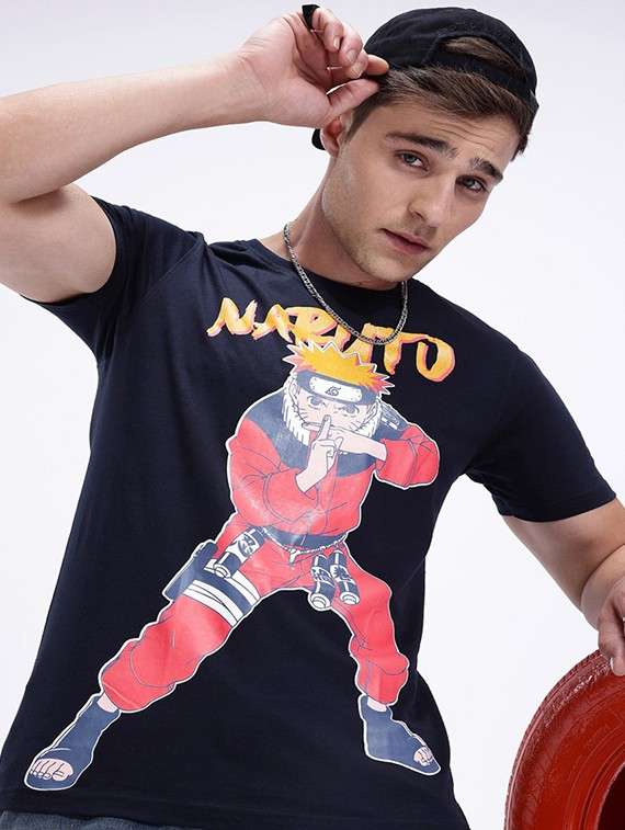 men front print short sleeve regular fit t-shirt