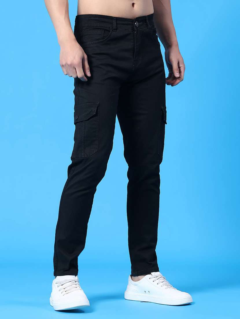 men solid mid rise regular fit cargo  - 22311677 -  Standard Image - 2