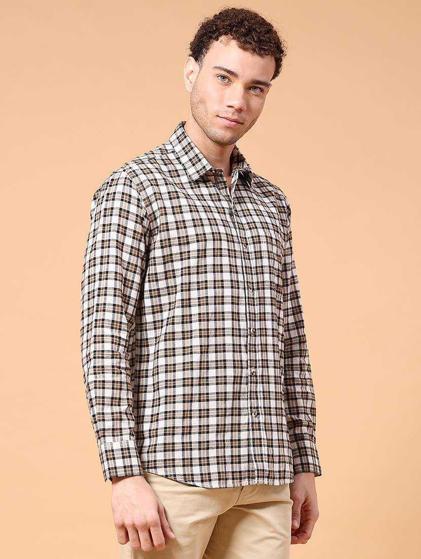 Men Checkered Long Sleeve Slim Fit Casual Shirt - 22311845 -  Standard Image - 2