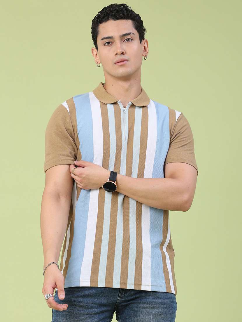 men striped short sleeve regular fit polo t-shirt - 22311870 -  Standard Image - 2
