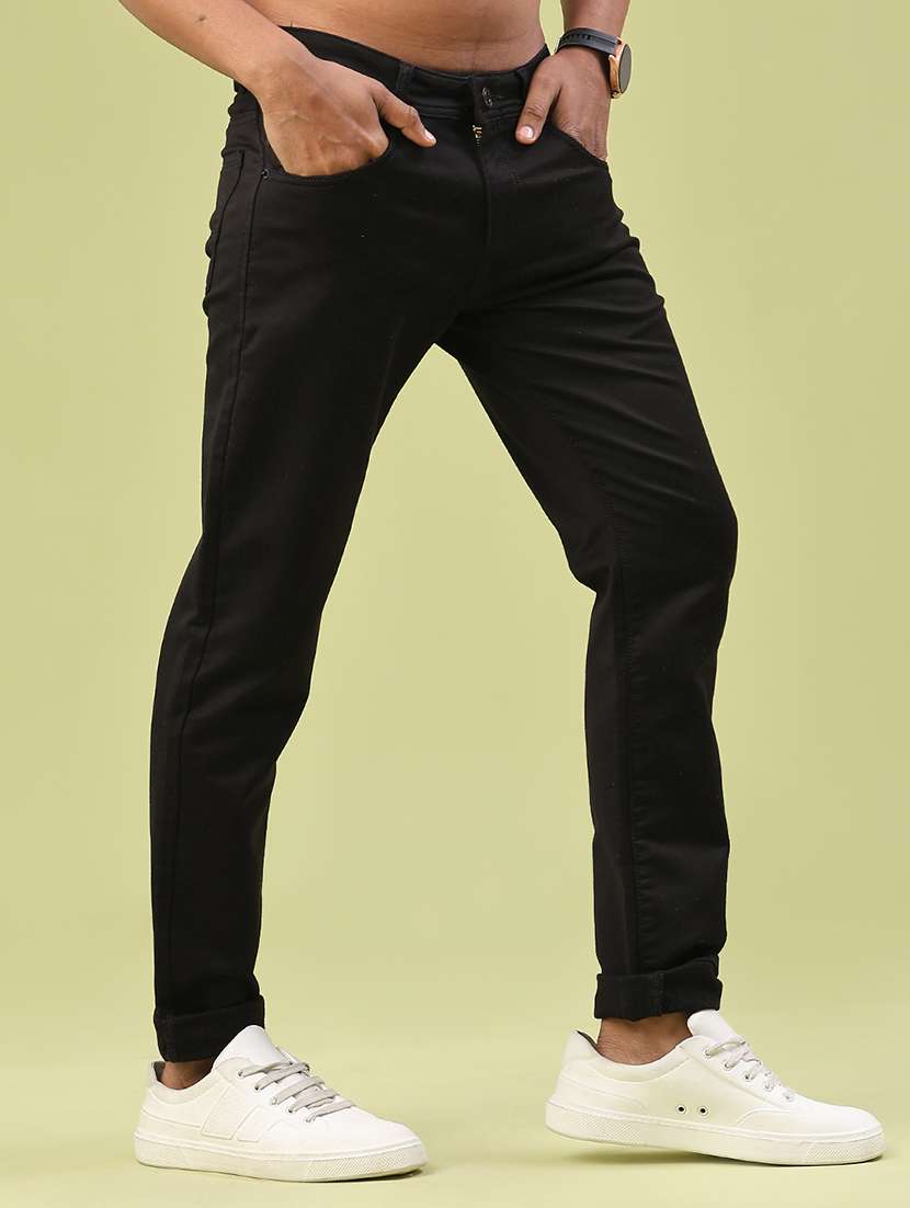 men plain mid rise full length jeans - 22311895 -  Standard Image - 2