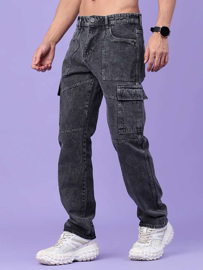 Men Washed Mid Rise Regular Fit Cargo Pant - 22311942 -  Standard Image - 2