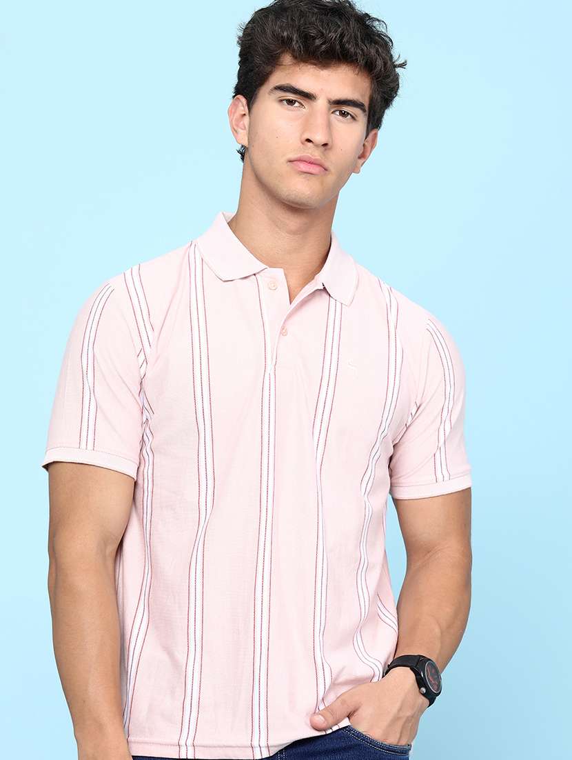 men striped short sleeve regular fit polo t-shirt - 22311951 -  Standard Image - 2