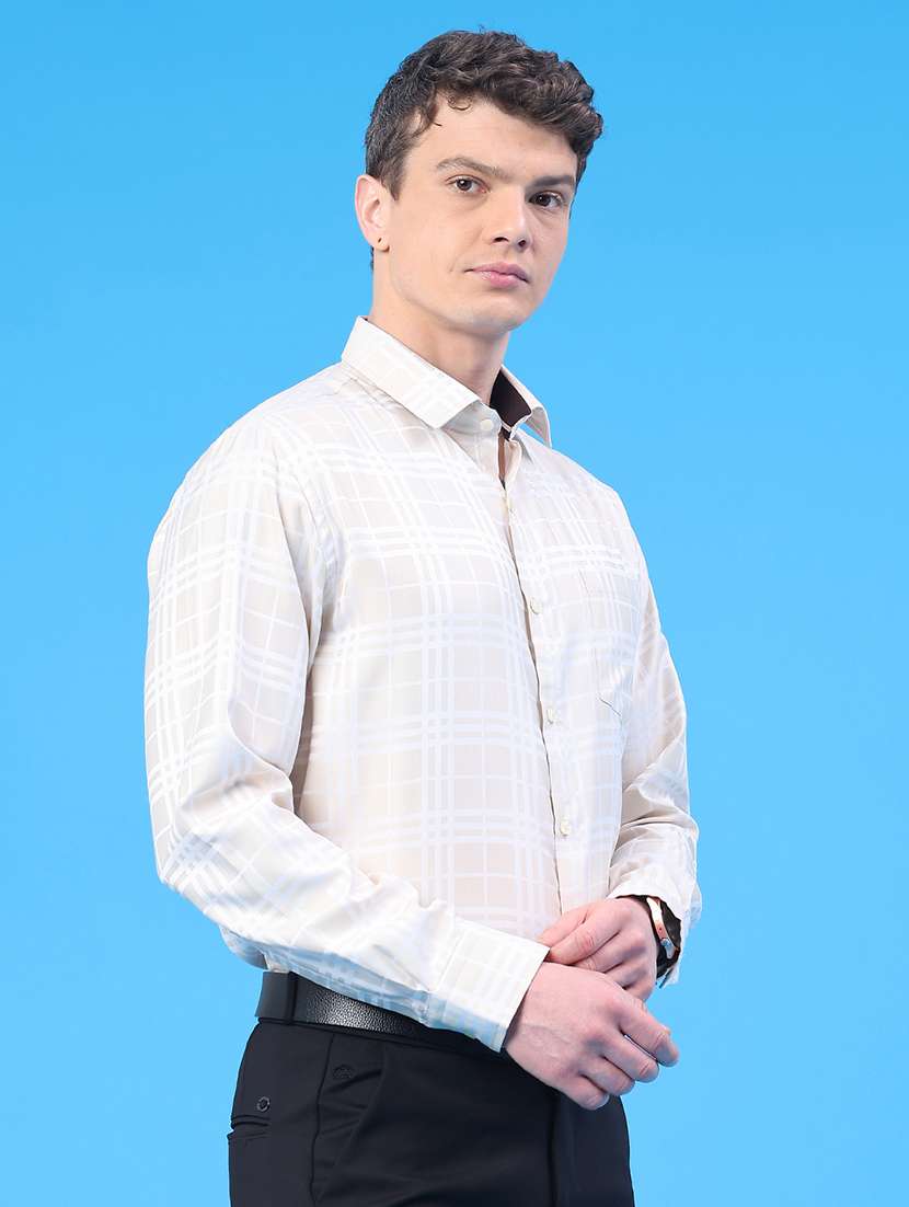 men checkered long sleeve regular fit formal shirt - 22312034 -  Standard Image - 2