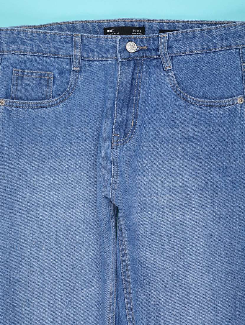 girls solid mid rise slim fit jean - 22312044 -  Standard Image - 2