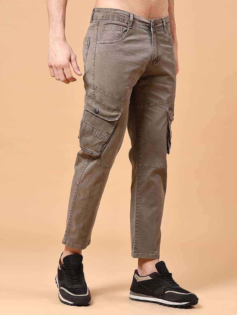 men solid mid rise regular fit cargo  - 22312070 -  Standard Image - 2
