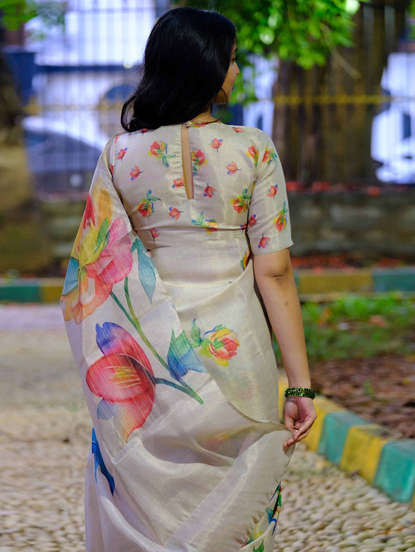 women floral printed saree with blouse - 22312152 -  Standard Image - 2