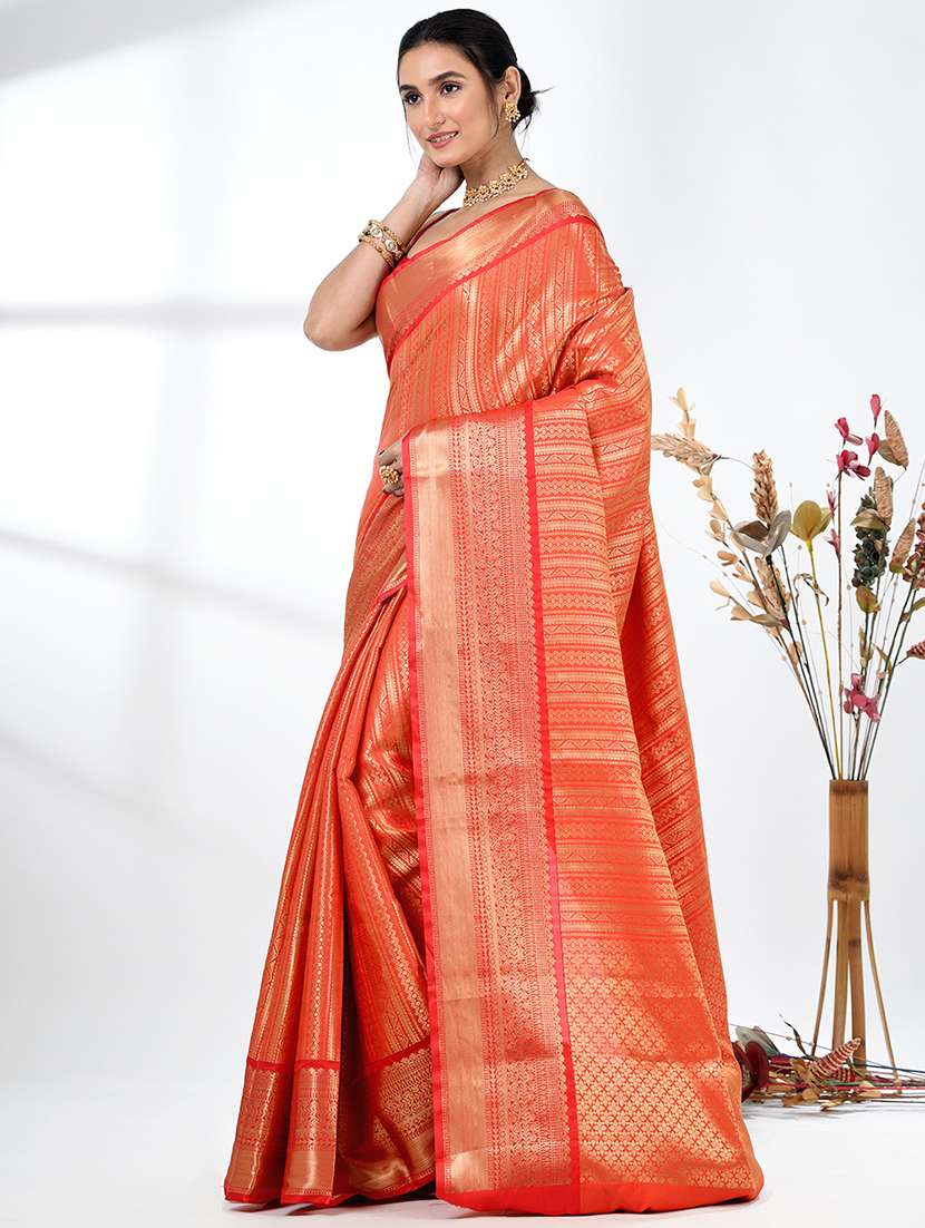 Women Self Design Bordered Saree With Blouse - 22312692 -  Standard Image - 2