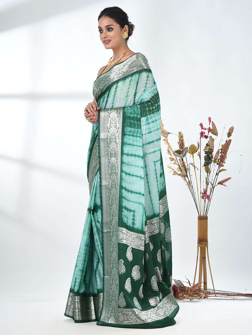 women tie & dye printed saree with blouse - 22312746 -  Standard Image - 2