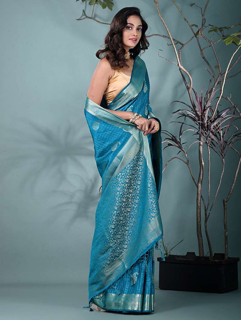 Women Self Design Bordered Saree With Blouse - 22312784 -  Standard Image - 2
