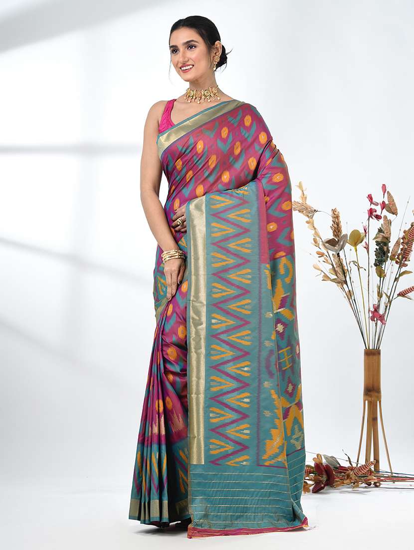 women ikat pochampalli saree with blouse - 22312797 -  Standard Image - 2