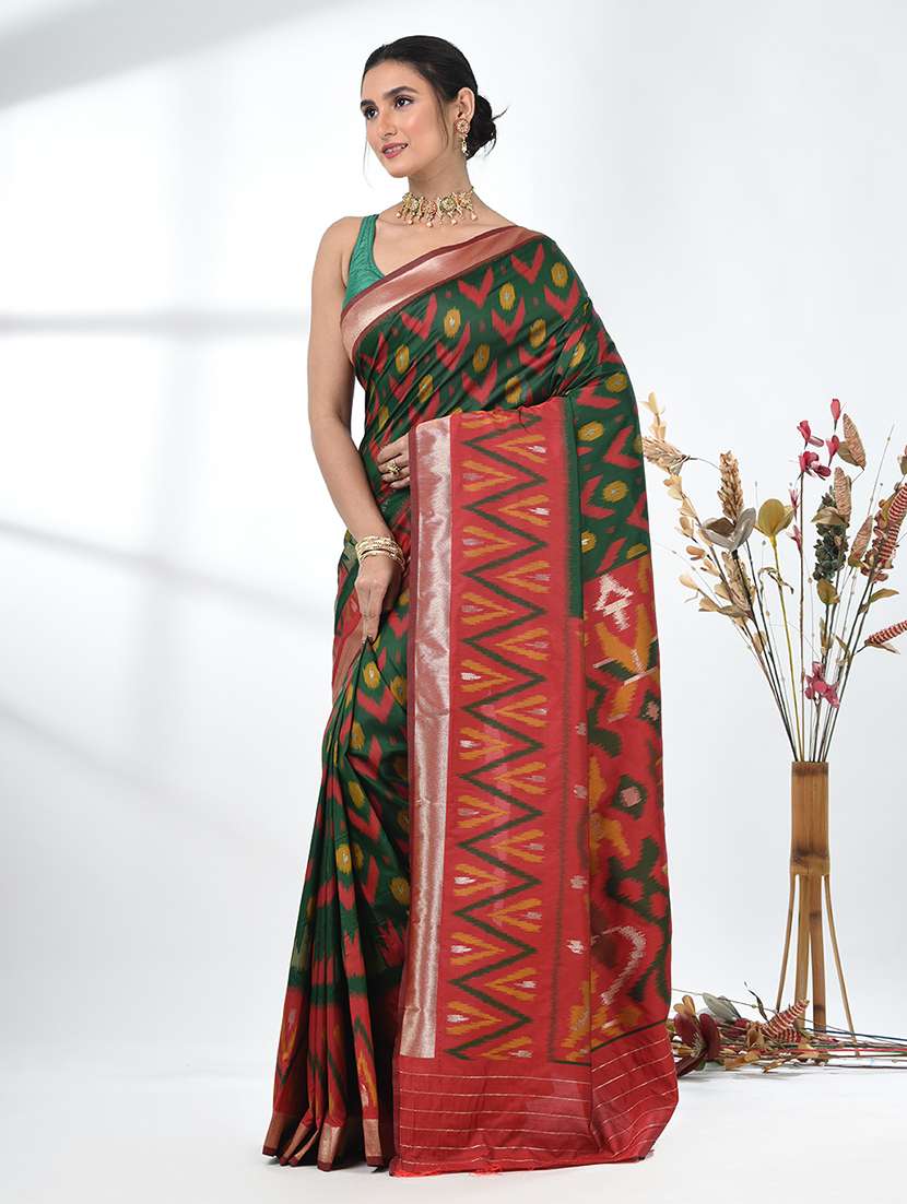 women ikat pochampalli saree with blouse - 22312799 -  Standard Image - 2