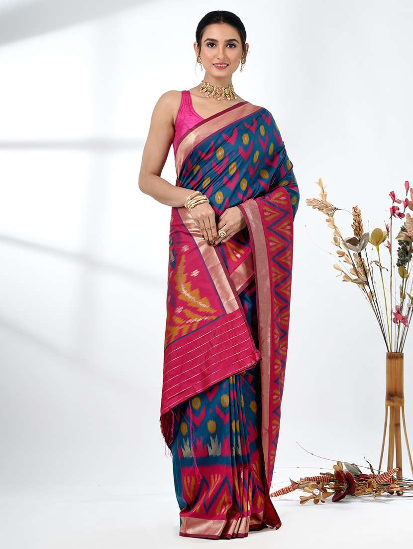 women ikat pochampalli saree with blouse - 22312800 -  Standard Image - 2