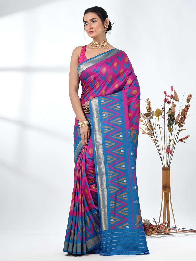 women ikat pochampalli saree with blouse - 22312805 -  Standard Image - 2