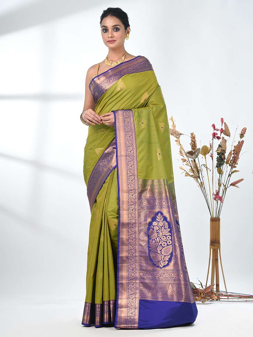 women self design southern silk saree with blouse
