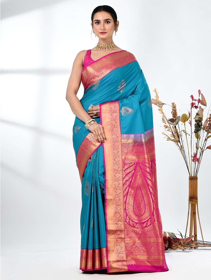 women self design southern silk saree with blouse