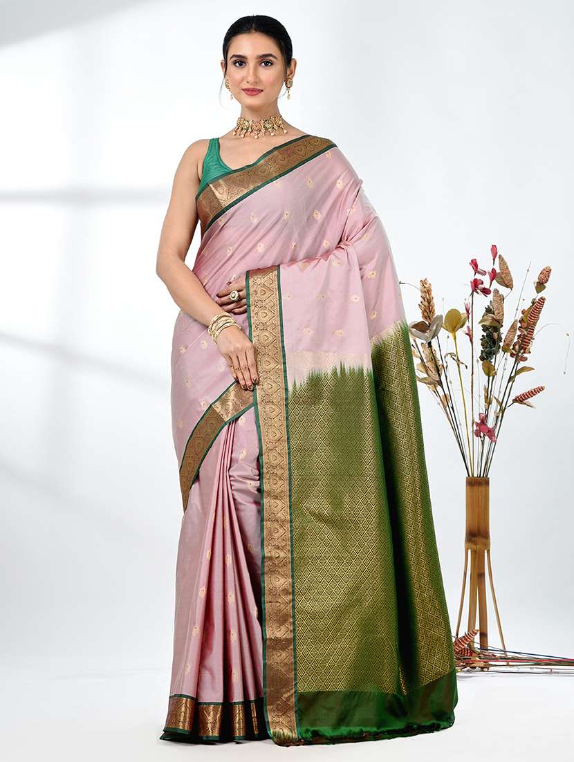 women self design southern silk saree with blouse