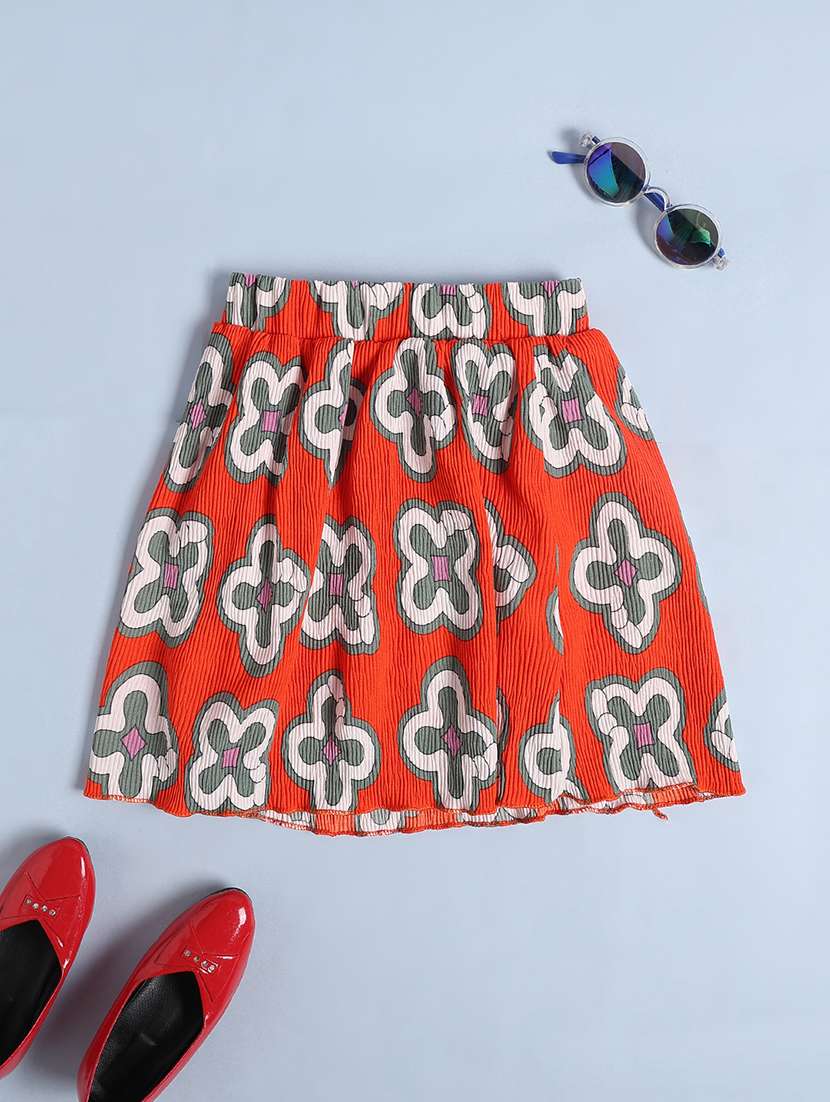 orange cotton flared skirt - 22313367 -  Standard Image - 2