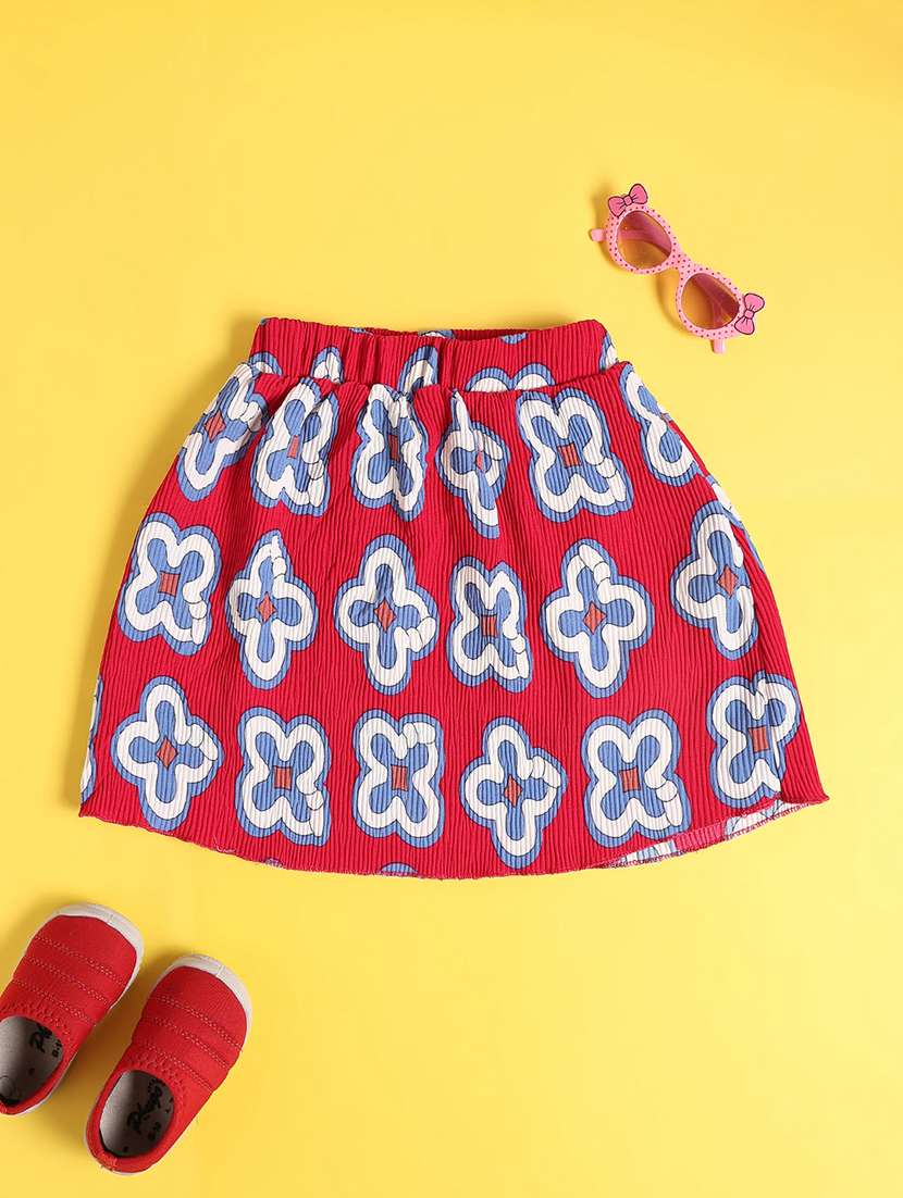 red cotton flared skirt - 22313369 -  Standard Image - 2