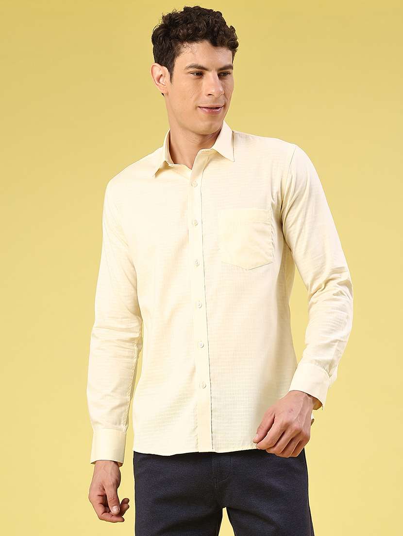 men checkered long sleeve slim fit casual shirt