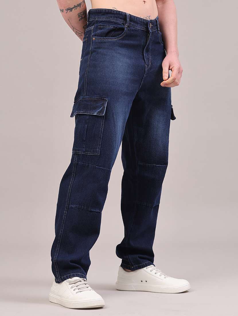 men washed mid rise relaxed fit cargo - 22313528 -  Standard Image - 2
