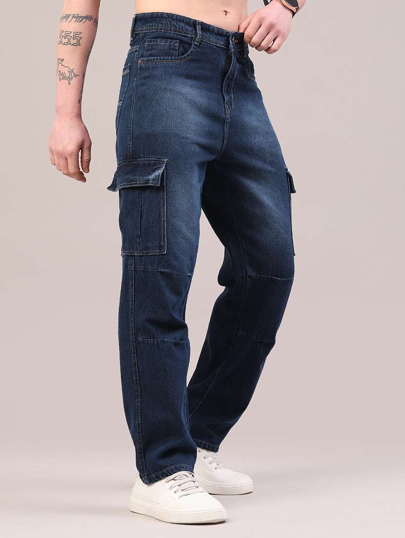 men washed mid rise regular fit cargo - 22313529 -  Standard Image - 2
