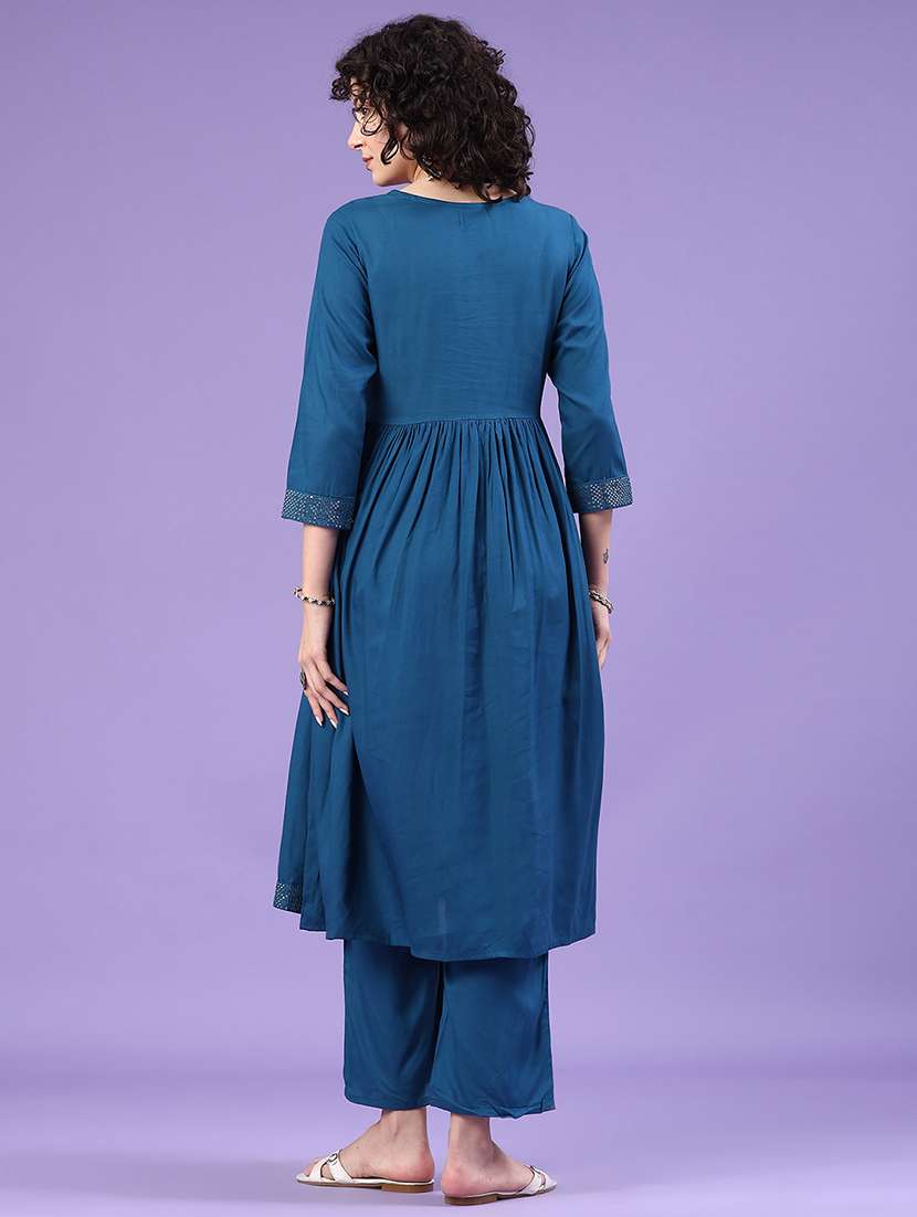women embellished flared kurta and pants set - 22313589 -  Standard Image - 2