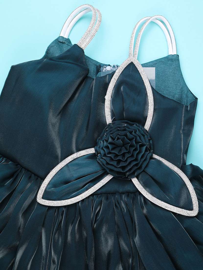 girls self designed sleeveless flared frock - 22313656 -  Standard Image - 2