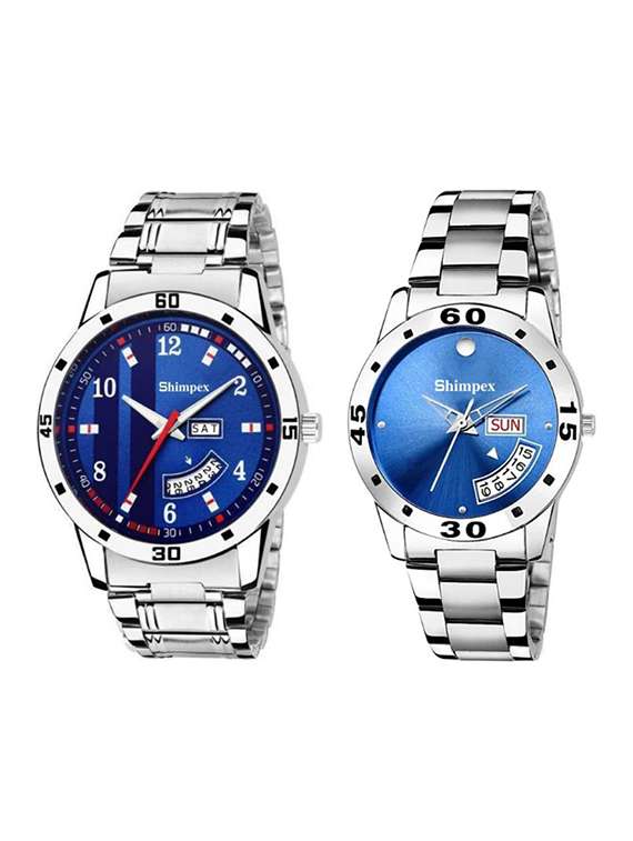  classic edge analog watch combo