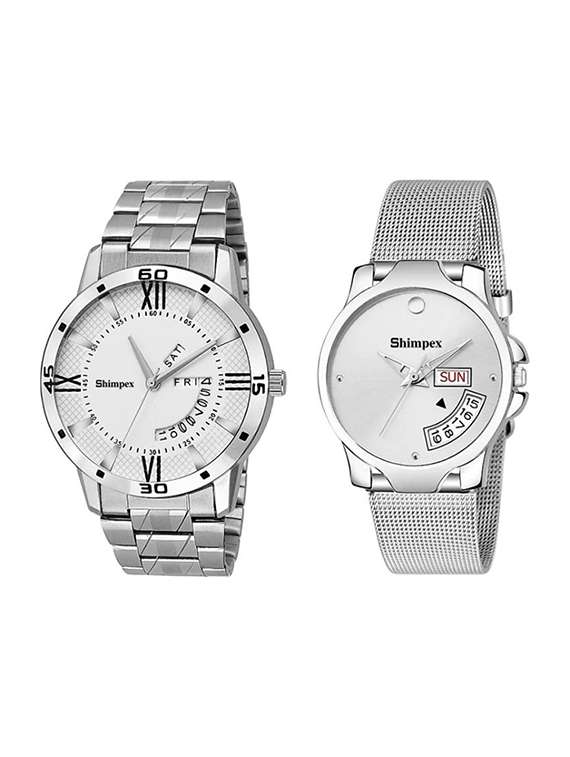 classic edge analog couple watch 