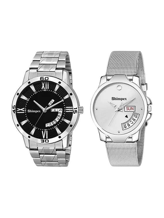  classic edge analog watch combo