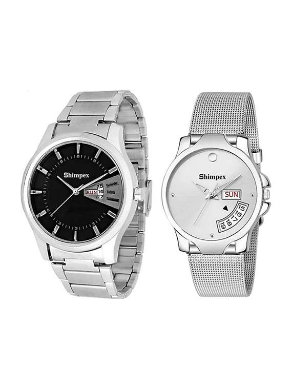 classic edge analog watch set of 2 