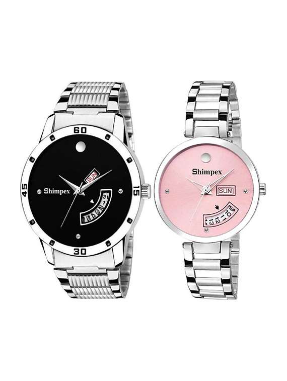 classic edge analog watch set of 2 