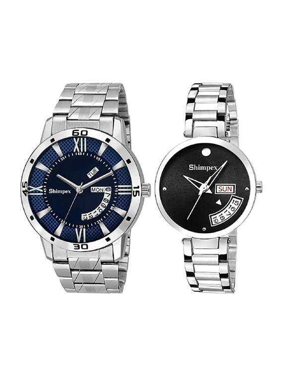 classic edge analog watch set of 2 