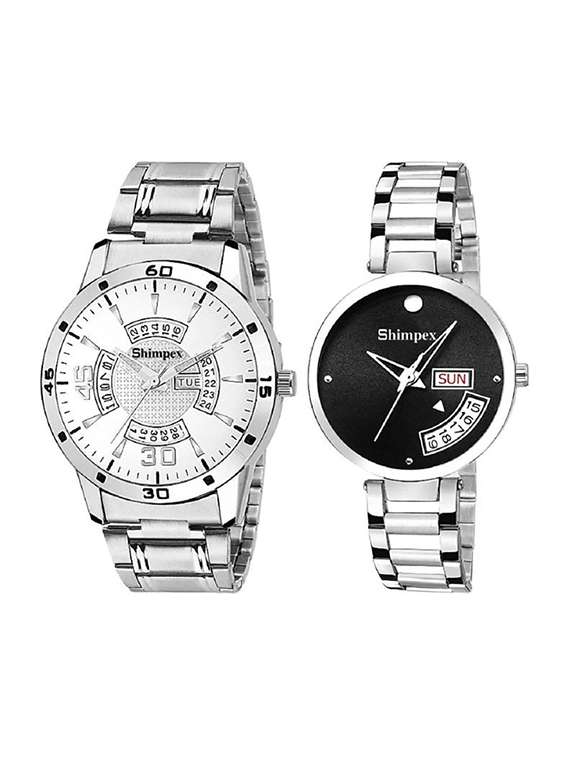 classic edge analog watch set of 2 