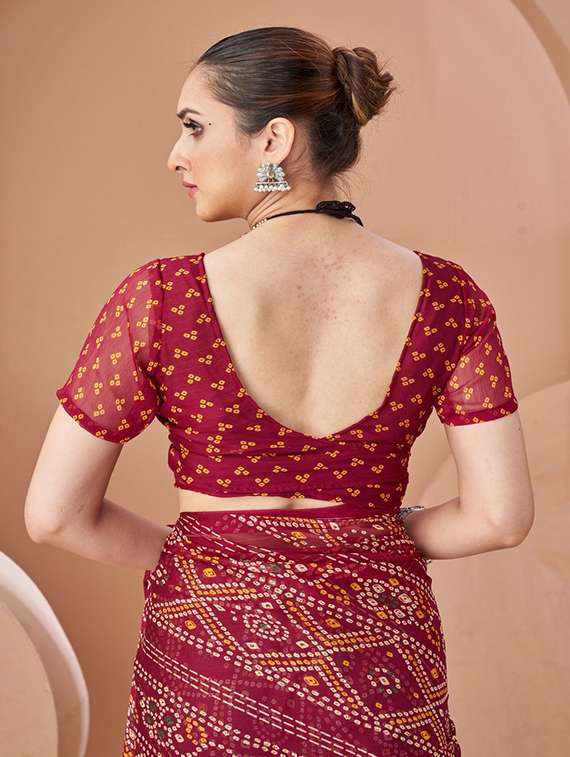 women printed casual wear saree with blouse - 22315723 -  Standard Image - 2