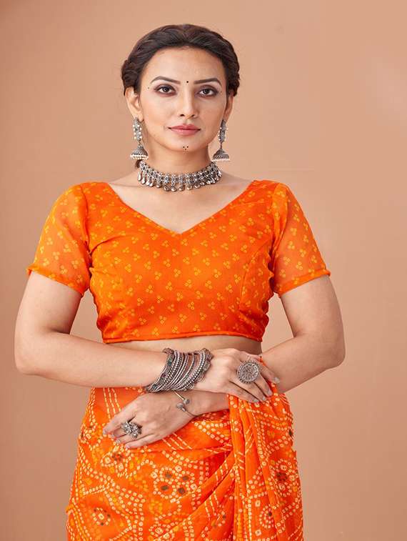 women printed casual wear saree with blouse - 22315738 -  Standard Image - 2