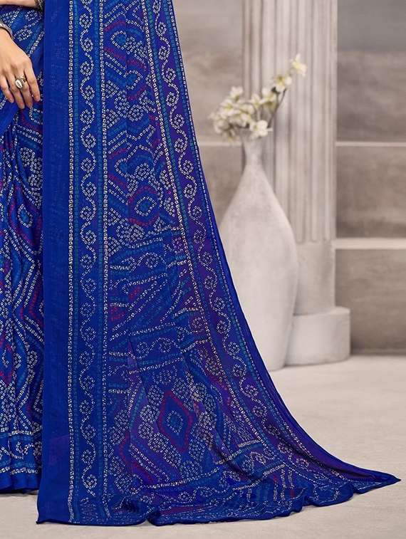 women printed casual wear saree with blouse - 22315746 -  Standard Image - 2