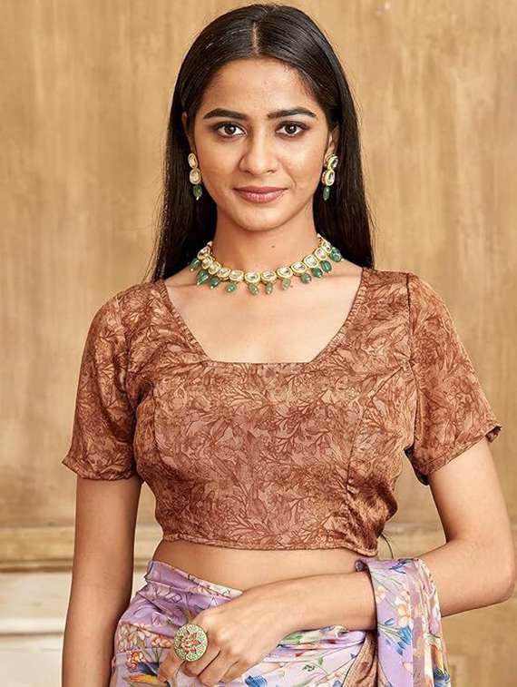 women printed casual wear saree with blouse - 22315757 -  Standard Image - 2