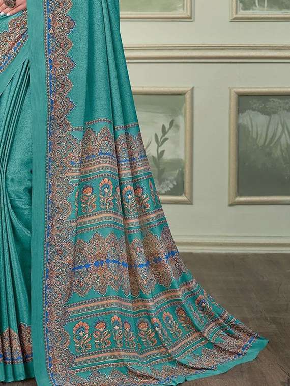 women printed casual wear saree with blouse - 22315799 -  Standard Image - 2