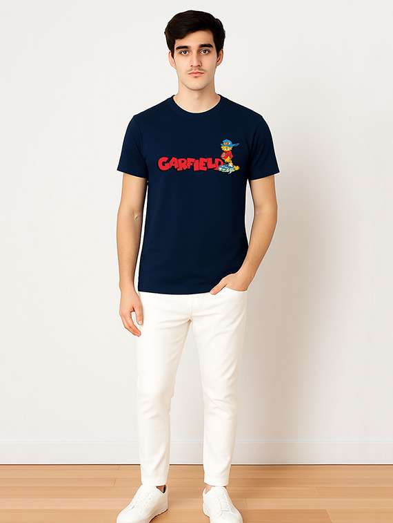 men front & back print short sleeve regular fit t-shirt - 22315823 -  Standard Image - 2