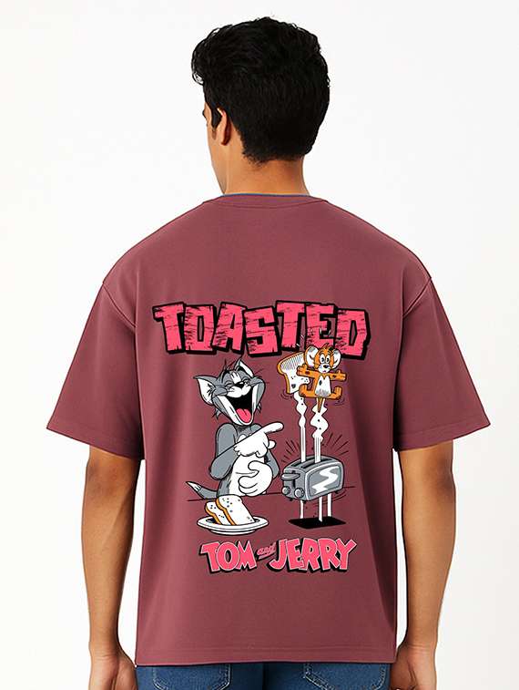 men front & back print short sleeve oversized t-shirt