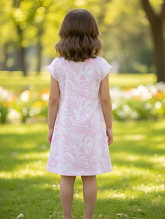 girls printed short sleeve a-line dress - 22315881 -  Standard Image - 2