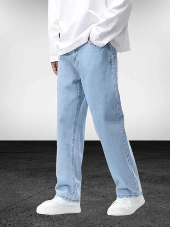 men plain mid rise full length jeans - 22315960 -  Standard Image - 2