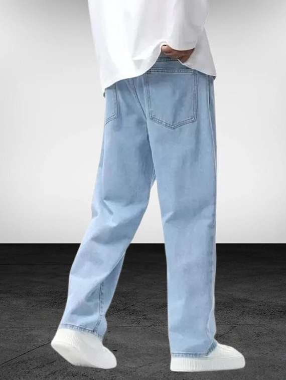 men plain mid rise full length jeans - 22315970 -  Standard Image - 2