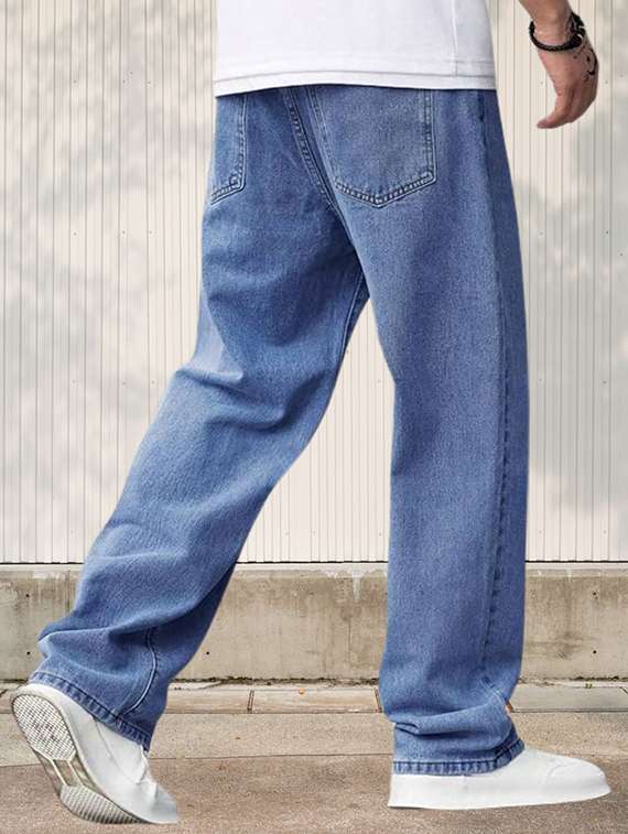 men plain mid rise full length jeans - 22315972 -  Standard Image - 2