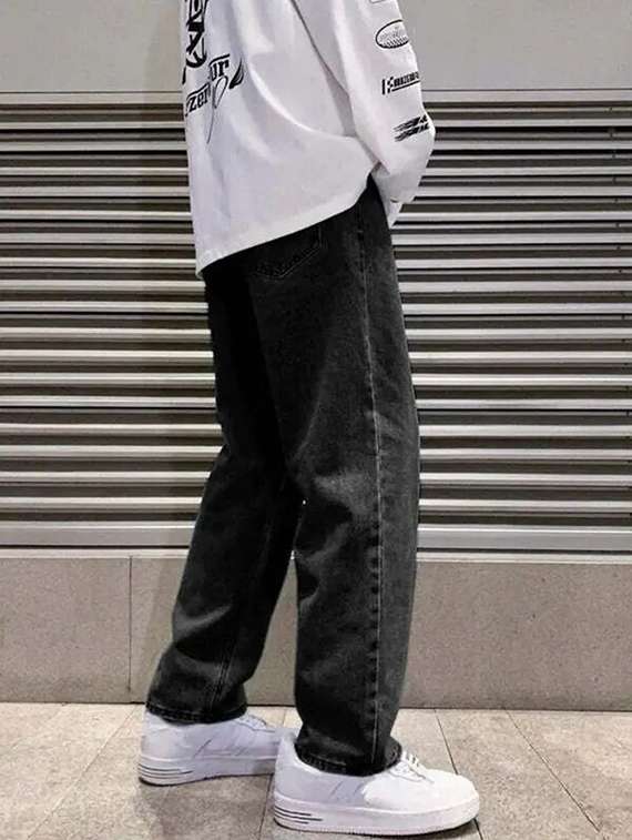 men plain mid rise full length jeans - 22315985 -  Standard Image - 2